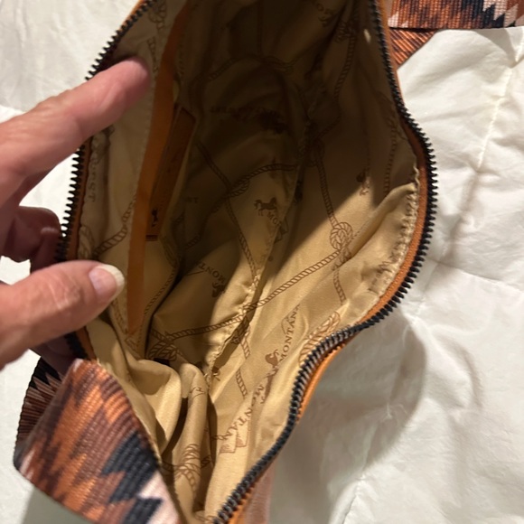 Brown Leather Women's Bag with Patterned Strap - Picture 7 of 7